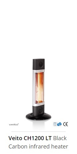 Carbon infrared heater Veito CH1200 LT Black